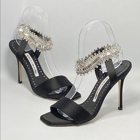 Manolo Blahnik Parinasan 105 Embellished Sandals size 35 - Picture 7 of 12